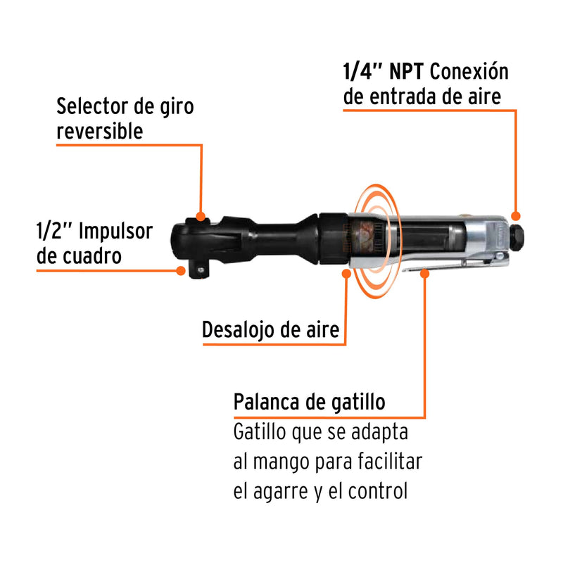 Matraca de impacto neumática 1/2"