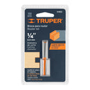 Broca para router, recta 2 filos, 1/4", larga, Truper