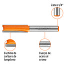 Broca para router, recta 2 filos, 5/16", Truper