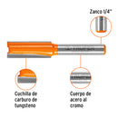 Broca para router, recta 2 filos, 3/8", Truper