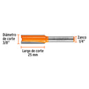 Broca para router, recta 2 filos, 3/8", Truper