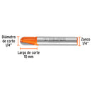 Broca para router, media caña, 1/4", Truper