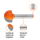 Broca para router, media caña, 3/4", Truper