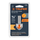Broca para router, media caña, 3/4", Truper