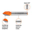 Broca para router, corte en "V", 3/8", Truper