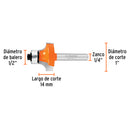 Broca para router Truper de 1" con balero, redondeado