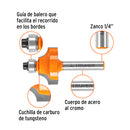 Broca para router Truper de 1" con balero, redondeado con moldura