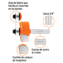 Broca para router, rebajado, 1-1/4" con balero, Truper