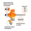 Broca para router Truper, pecho paloma, 1-3/8" con balero
