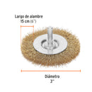 Carda circular 3" alambre fino para taladro, Truper