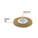 Carda circular Truper 4", alambre fino para taladro