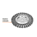 Carda trenzado grueso 6" x 5/8" para esmeril, Truper