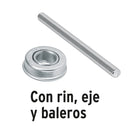 Llanta completa hule sólido Truper 13-1/2", incluye eje y baleros