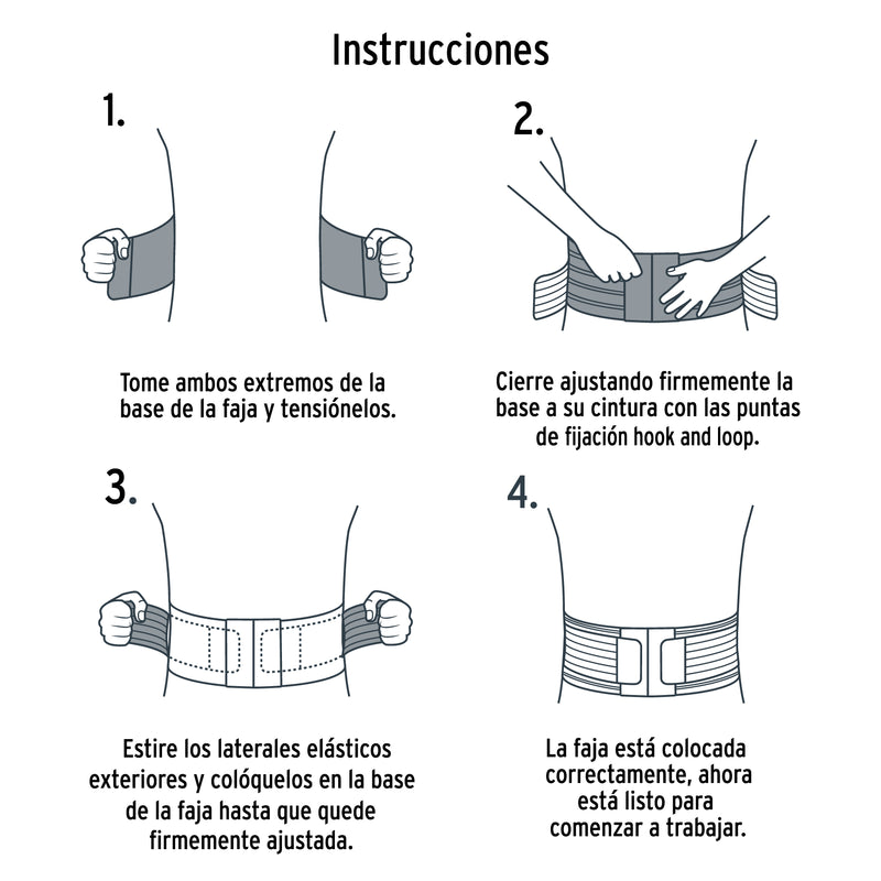 Faja lumbar Truper tipo cinturón de malla transpirable, Talla P