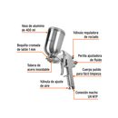 PISTOLA P/PINTAR GRAVEDAD LVMP VASO ALUMINIO, 1 MM TRUPER