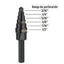 Broca escalonada óxido negro 6 escalones 3/16" a 1/2", Truper