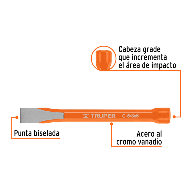 Cincel de corte frío de 5/8 X 6"