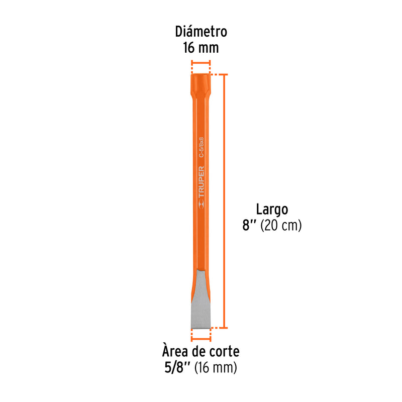 Cincel de corte frío de 5/8 X 8"