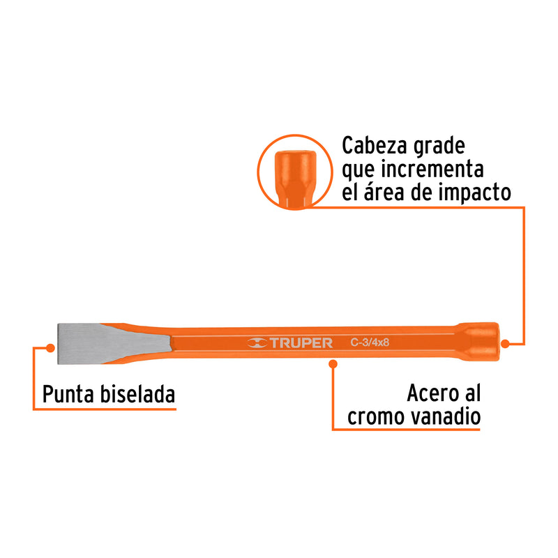 Cincel de corte frío de 3/4 X 8"