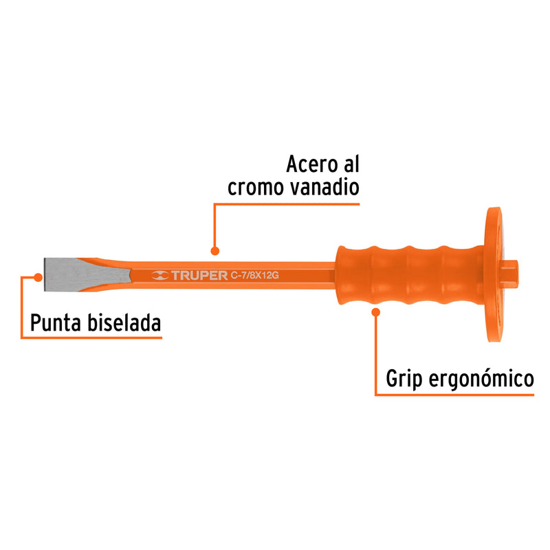 Cincel de corte frío 7/8 X 12" con grip