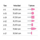 Juego de 7 piedras montadas zanco 1/4" Truper, uso general
