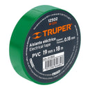Cinta de aislar Truper de 18 m x 19 mm, Verde