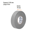 Cinta de aislar Truper de 18 m x 19 mm, Gris