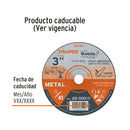 Disco Tipo 41 de 3" x 1 mm corte fino de metal, Truper