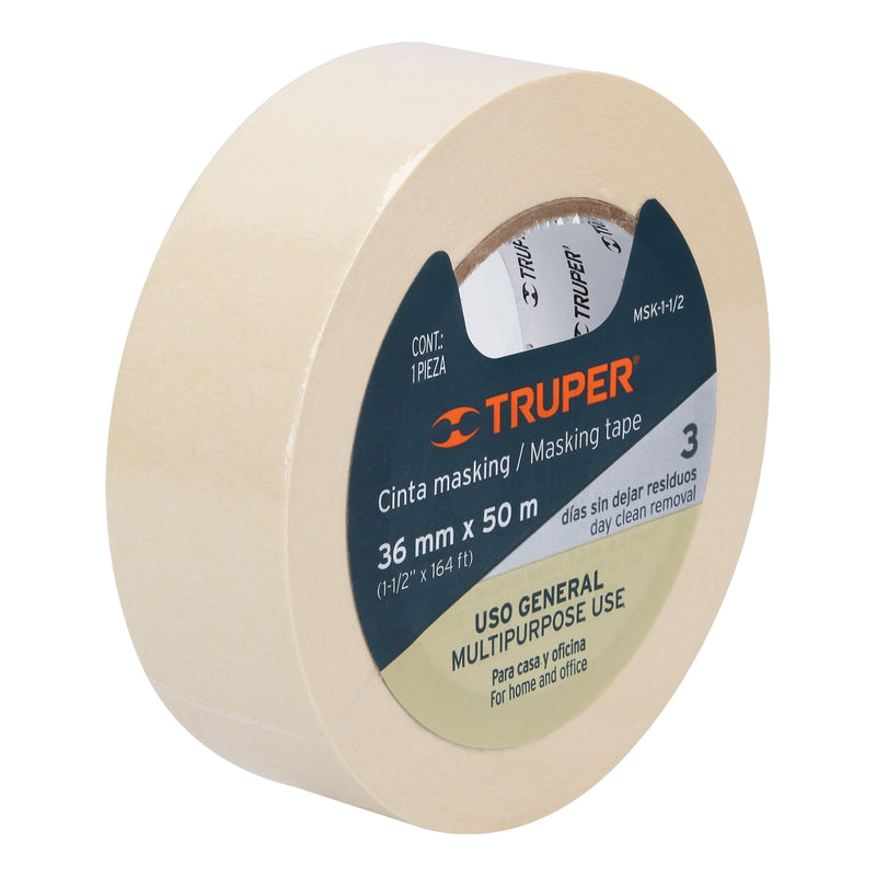 Cinta masking tape de 1-1/2" x 50 m