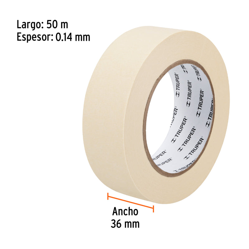 Cinta masking tape de 1-1/2" x 50 m