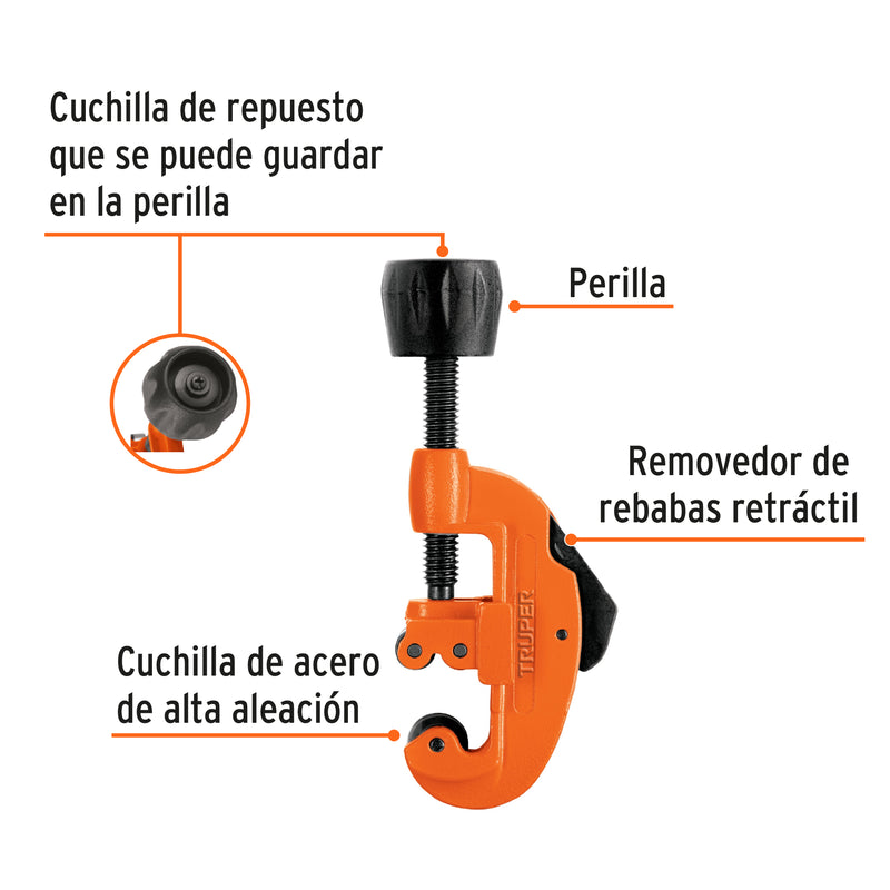 Cortador de tubo de cobre 1/8" a 1-1/8" cuchilla 17mm