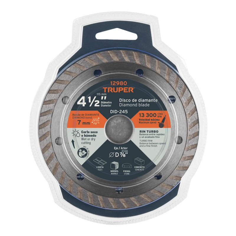 DISCO DIAMANTE TURBO 4-1/2" X 2,2MM