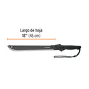 Machete doble filo Truper de 18" (46 cm), cacha bimaterial con funda
