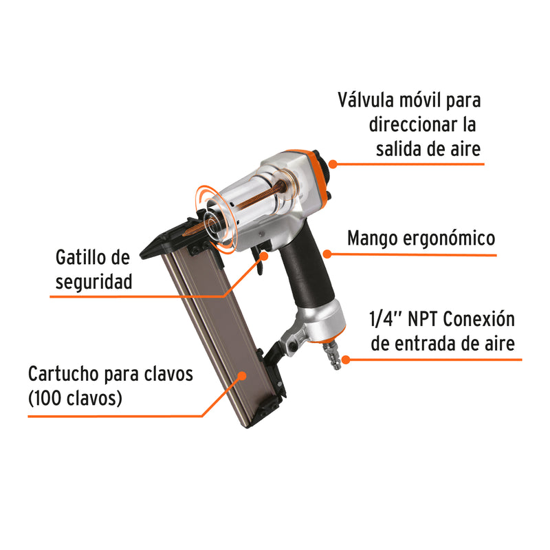 Pistola De Clavos Neumática Profesional 23 Con Clavos 12mm