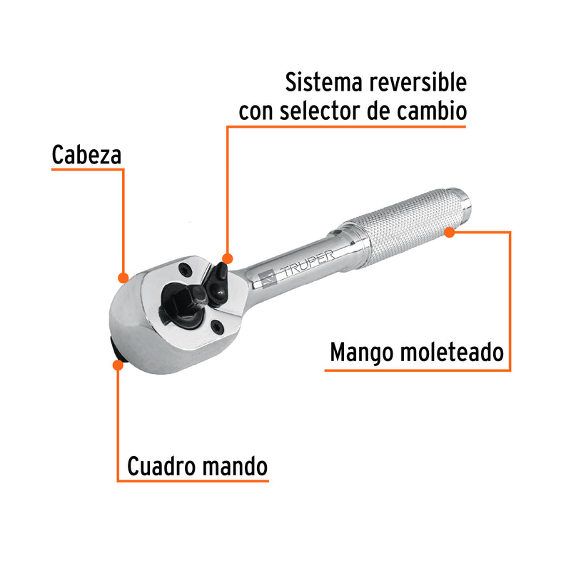 Matraca doble cuadros 1/4"y 3/8"