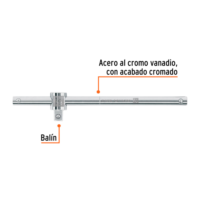 Barra corrediza para dados cuadro 1/2"