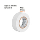 Cinta de aislar de 9 m x 19 mm, blanca