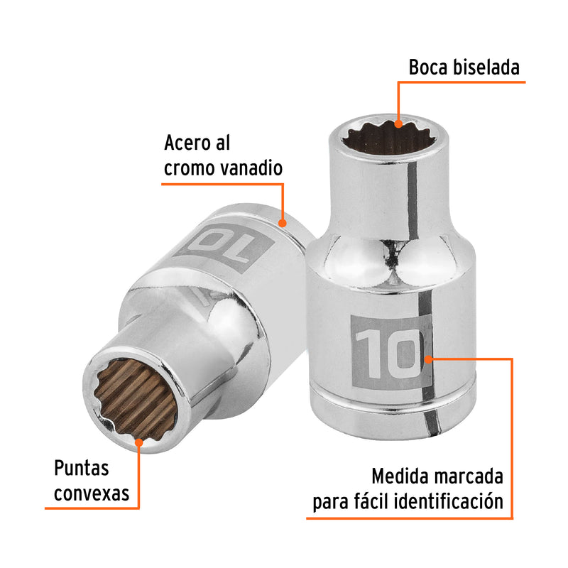 Dado de 10 mm, 12 puntas, cuadro 1/2"