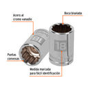 Dado de 18 mm, 12 puntas, cuadro 1/2",