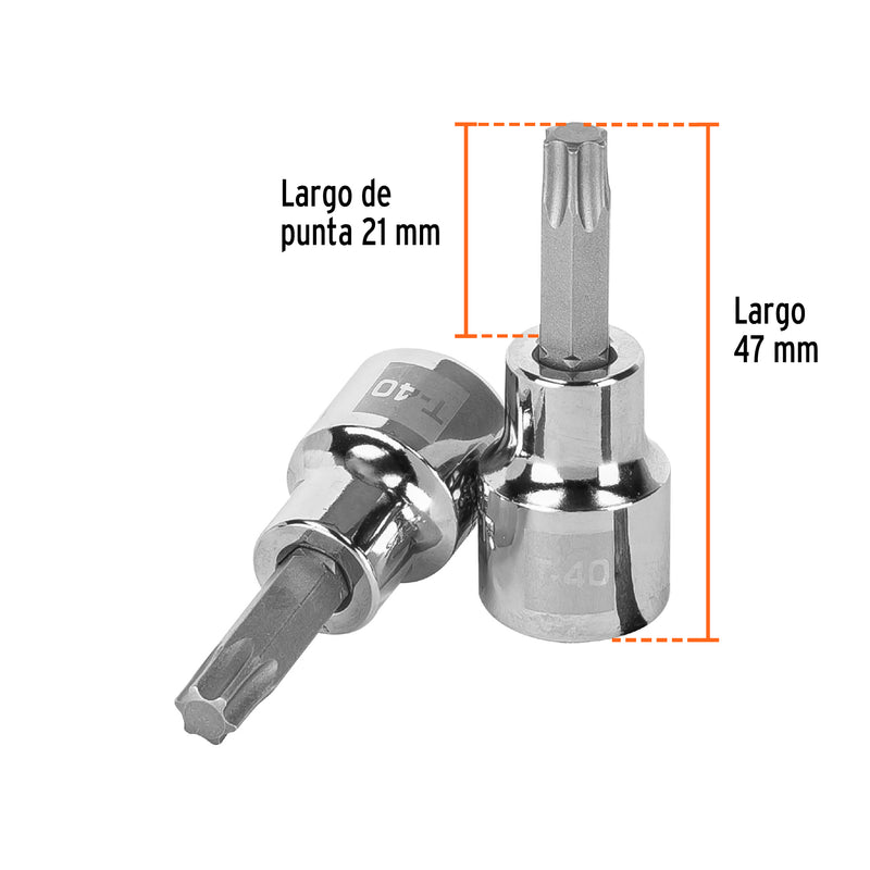 Dado punta torx T-40, cuadro 3/8"