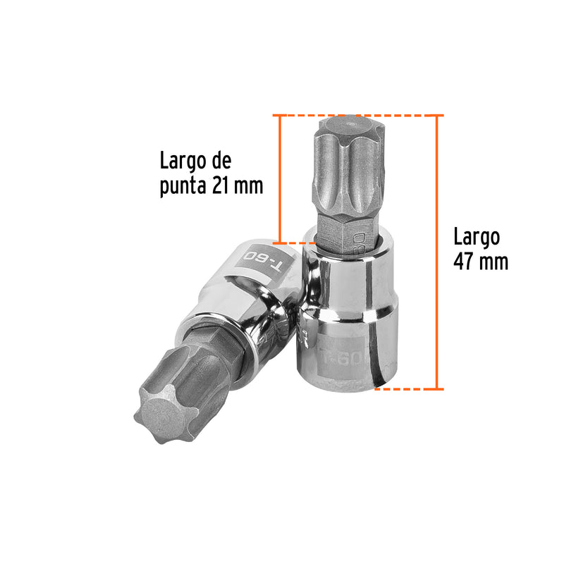 Dado punta torx T-60, cuadro 3/8"