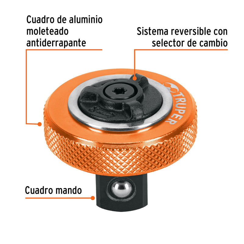 Matraca cuadro 1/2" tipo perilla