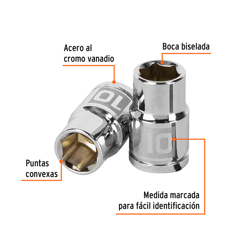 Dado de 10 mm, 6 puntas, cuadro 3/8"