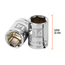 Dado de 14 mm, 6 puntas, cuadro 3/8"