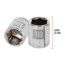 DADO DE 6 PUNTAS, CUADRO 3/8" DE 18MM