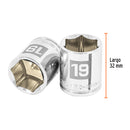 Dado de 19 mm, 6 puntas, cuadro 3/8"