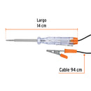 Probador de circuitos Truper de 14 cm, corriente directa con imán