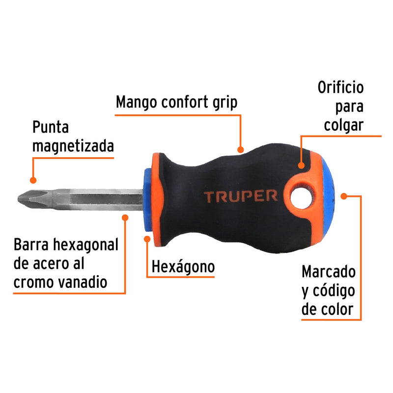 Desarmador de cruz 1/4" x 1-1/2" mango Comfort Grip