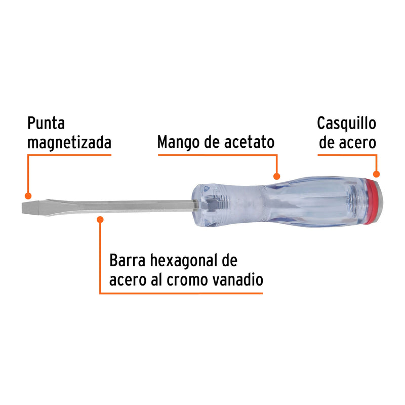 Desarmador plano de golpe 3/16" x 3",