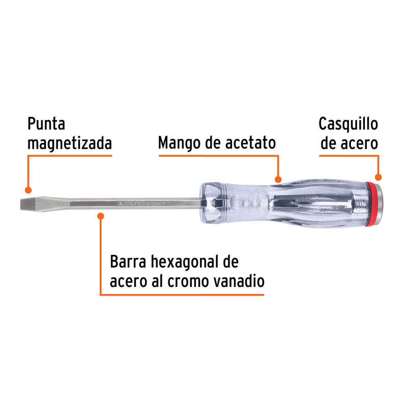 Desarmador plano de golpe 1/4" x 4"